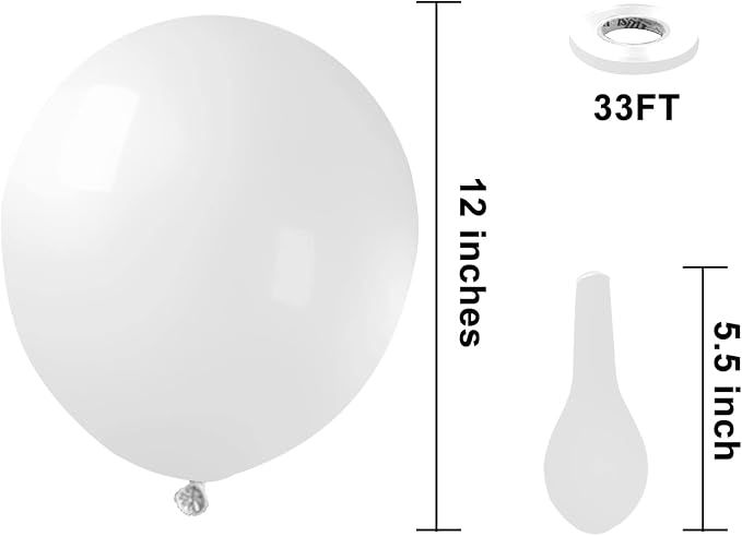 KBZVNAF White Balloons Latex Party Balloons - Image 2