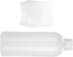 Professional Hair Color Applicator Bottle Set, White Plastic Comb Dispensing Tools for Salon Beauty Hair Dye and Oil Application