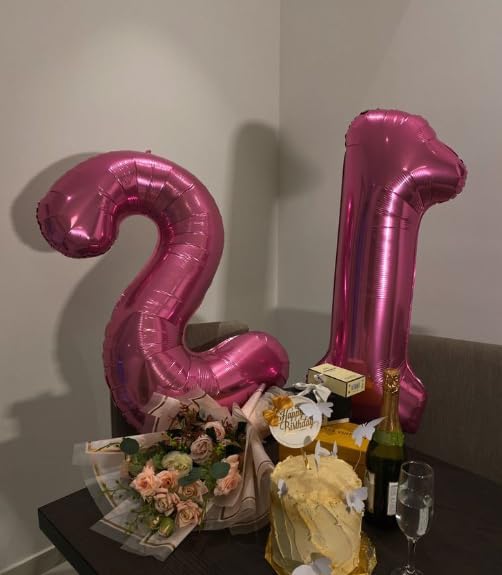 Hot Pink Number 1 Balloon 40 inch, Balloon numbers party supplies, deco photo - Image 7