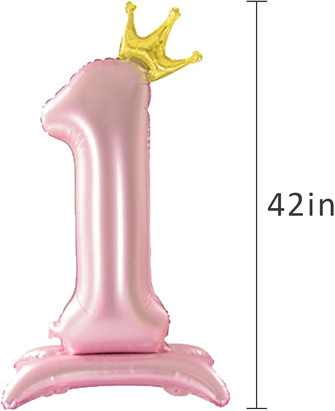 42 Inch Crown Pink Number 8 Balloon - Image 6