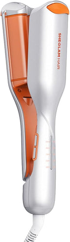 SHEGLAM 0.75" Deep Waver for Short Hair Lightweight, Dual Voltage, Smart Timer Hair Tool Crimper Double Barrel & Adjustable Temps Anti-Scald, Easy to Use
