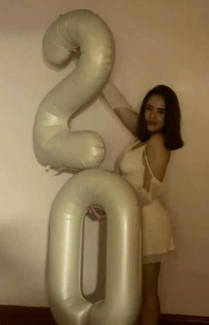 Cream White Number 0 Balloon 40 inch, Birthday Party Balloons Decorations | - Image 6
