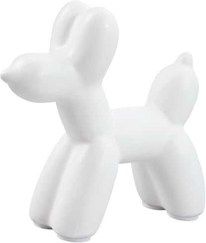 Notakia Cute Ceramics White Balloon Dog Statue Crafts Living Room Desktop by Notakia