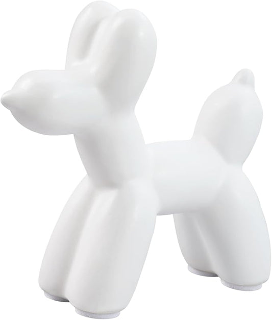 Notakia Cute Ceramics White Balloon Dog Statue Crafts Living Room Desktop by Notakia