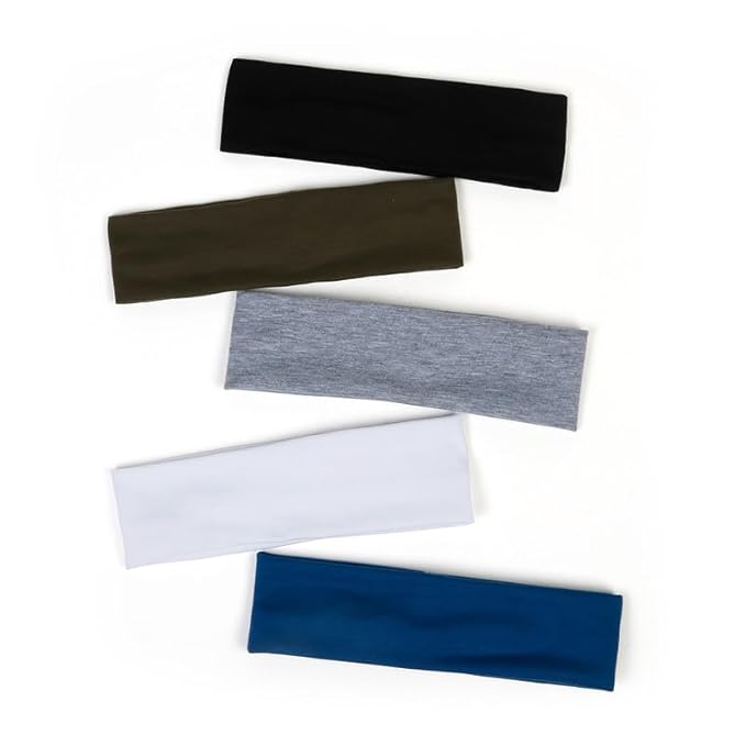 TERSE Headbands for Women Short Hair Elastic Sweatbands Soft Fabric Hair Bands Workout Yoga Running Sport
