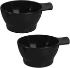 Melamine Hair Dye Mixing Bowls - 2 Black Modern Bowls with Handle - 350ml Capacity - Durable & Lightweight