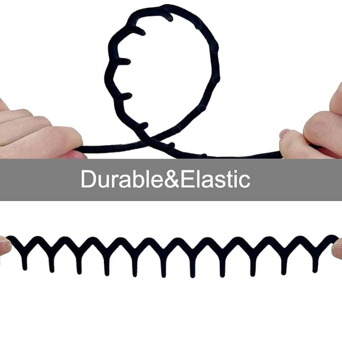 LAPOHI 8 PCS Non Slip Fashion Effortless Plastic Headbands with Teeth Comb Skinny Hair Accessories Bands for Women Men Teen Girls, Comb Teeth Morandi