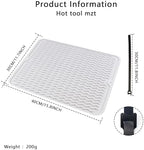 Oversize Silicone Heat Resistant Mat, Heat Mat with Velcro for Curling Iron, Travel Cover Cushion for Curling Irons, Hair Bands and Styling Tools(15.7" X 11.8") (Pink)