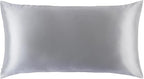 slip King Pure Silk Pillow Case - 100% Pure 22 Momme Mulberry Silk - King Size Standard Pillow Case -Anti-BedHead, Anti-Sleep Crease, Silver (20" x 36")