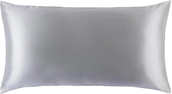 slip King Pure Silk Pillow Case - 100% Pure 22 Momme Mulberry Silk - King Size Standard Pillow Case -Anti-BedHead, Anti-Sleep Crease, Silver (20" x 36")