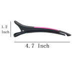 6Pcs/set Pinup Plastic Duck Bill Hair Clips for Sectioning Hair - Professional Non Slip Silicone band Clips Salon DIY Accessories Hairpins Hairgrip for Women(Blcak-Style2)