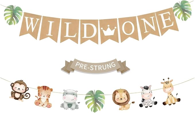 Weecent Pre-Strung 6ft Burlap WIld One Banner by Weecent