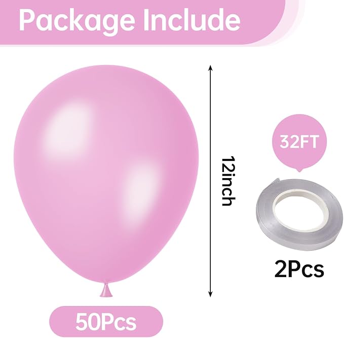 12 Inch Pearl Light Pink Balloons, Baby Shower, Graduate Party Decorations - Image 2