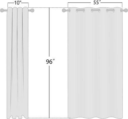 NICETOWN Flax Linen Semi Sheer Curtains 96 inches Long, Grommet Vertical Drapes - Image 2