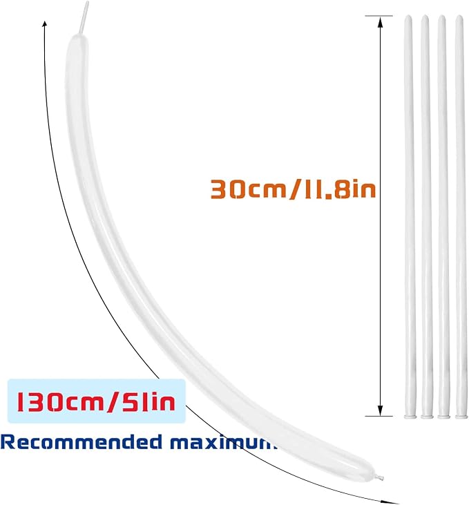 White 260 Balloons, Thickening Long Balloons - Image 3