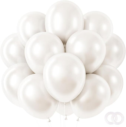 RUBFAC Pearl White Balloons 65pcs, 12 Inch Party Balloon by RUBFAC