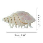 Spiral Conch Claw Clip,Acetate Hair Clips,Small Claw Clips for Women,White