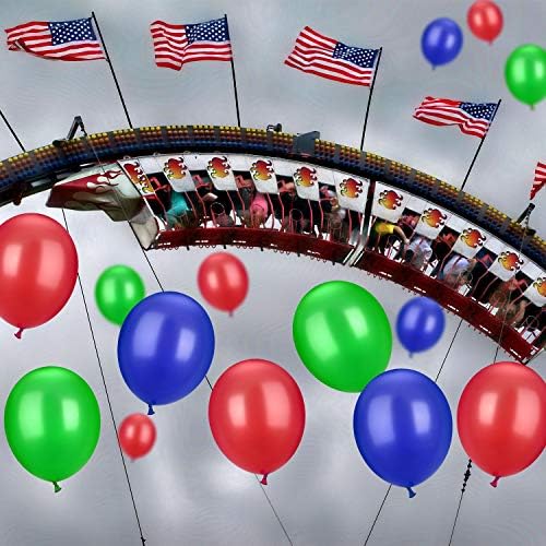 TecUnite 100 Pcs Red Blue Green Latex Balloons 13 Inch Colorful Round Balloons - Image 3