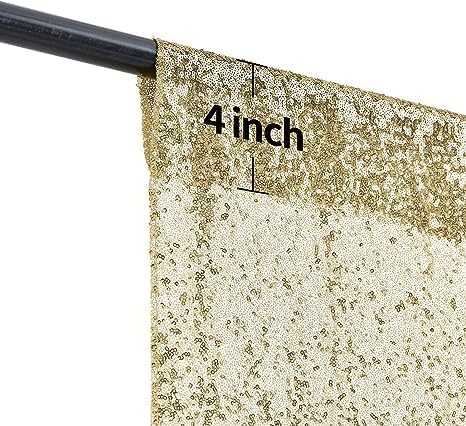 10×10FT Champagne Sequin Backdrop Curtain, Photography Backdrop Glitter - Image 5