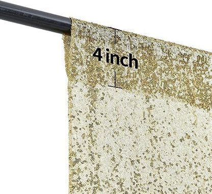 10×10FT Champagne Sequin Backdrop Curtain, Photography Backdrop Glitter - Image 5