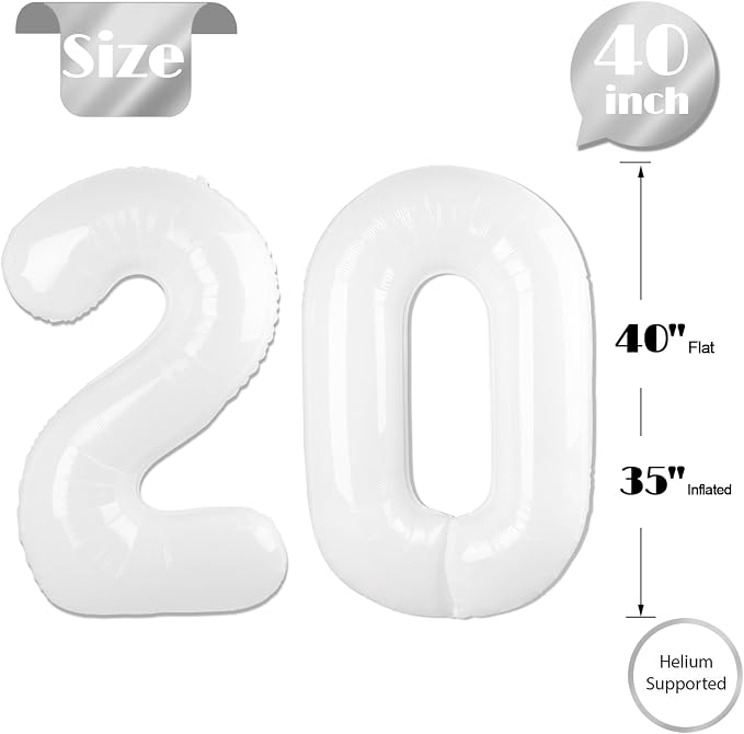 White 20 Balloon - Image 5