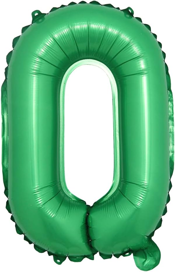 16 inch Green Alphabet Letter and Number Balloons Set Package, Aluminum Hanging by RUIANSI