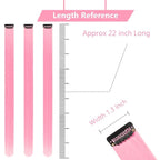 Colored Hair Extensions Clip in, Light Pink 10 Pieces 22 Inch, for Kids Girls Women Play Highlights, Synthetic