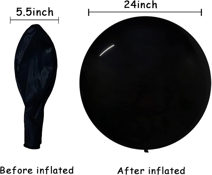 15pcs Latex Big Balloons Clearance 24 Inch Black Large Balloons Giant Heavy - Image 5