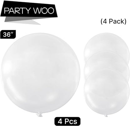 PartyWoo Clear Balloons 4pcs Transparent Latex Helium Balloons 36 Inch | - Image 3
