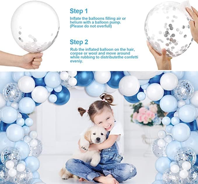Blue and White Balloons Garland Arch Kit - Image 6