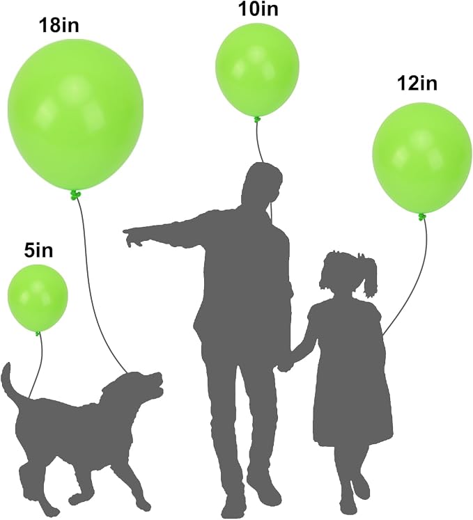 APLANET 150pcs Lime Green Balloons Different Sizes 18 12 10 5 Inch Light Fruit - Image 3