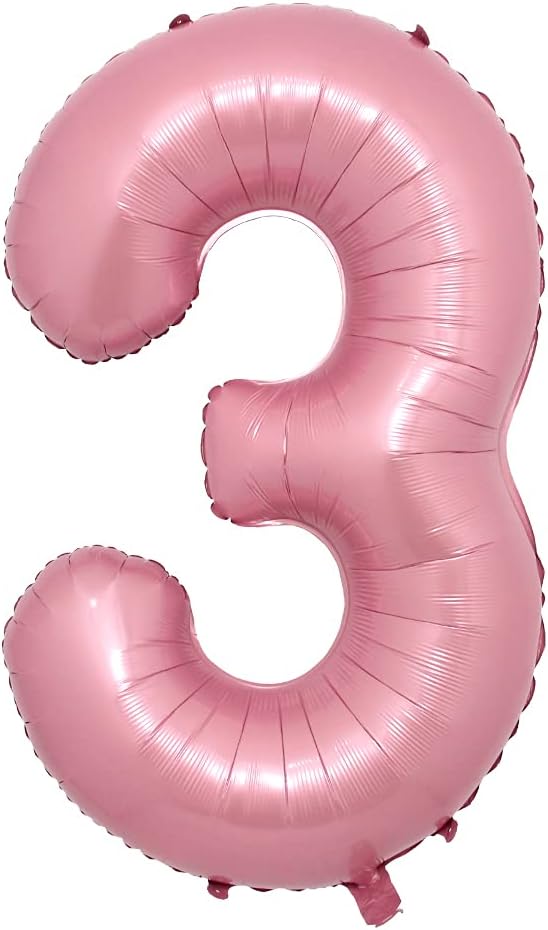 16 Inch Pink Foil Number Balloons Digital Globos Birthday Wedding Party by RUIANSI