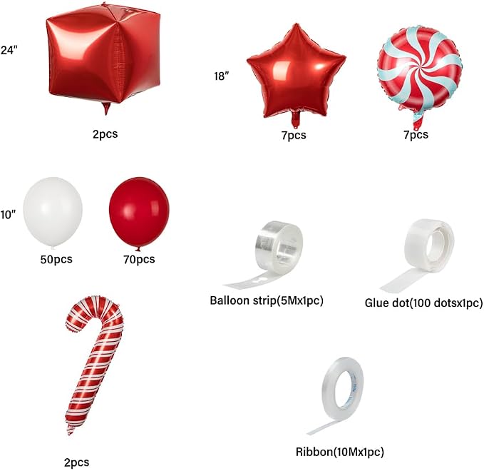 Restaurantware-Balloonify Christmas Balloon Arch Kit, 1 Holiday Decoration Kit - Image 9