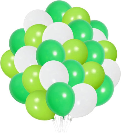 300 Pack Green and White Balloons 100 of each of the 3 colors 12 inch Green by ZWZLIULIAN
