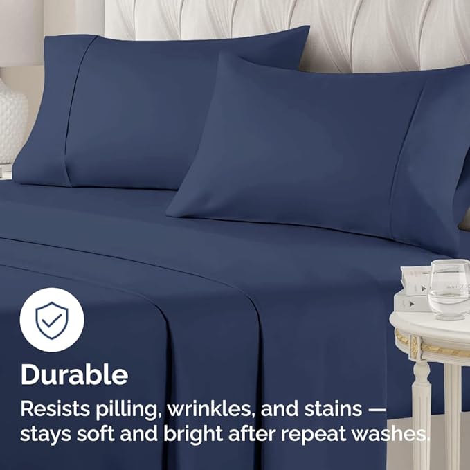 Queen Pillow Cases - 2 Pack - Super Soft Pillowcase Covers - Envelope Enclosure - Hotel Quality Pillow Protectors - Wrinkle Free, Shrink & Stain Resistant - Machine Washable - 20" x 30" (Navy Blue)