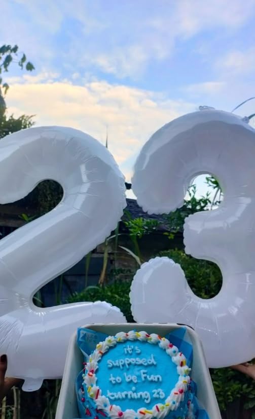 White Number 3 Balloon 40 inch, Balloon numbers party supplies, deco photo shoot - Image 4