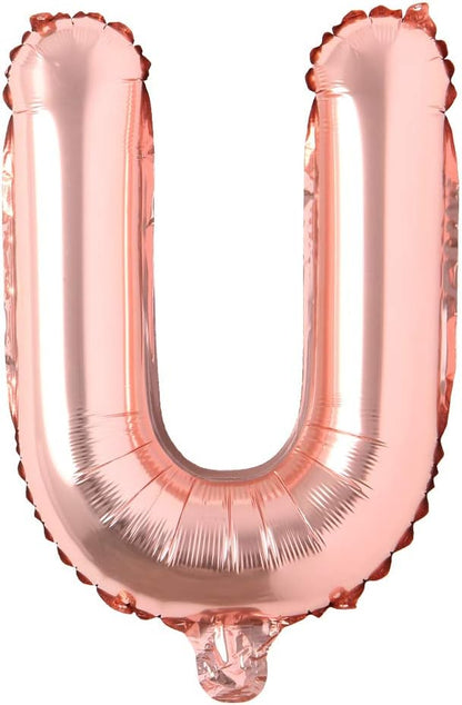 16" inch Single Rose Gold Alphabet Letter number Balloons Aluminum Hanging Foil by REIANS