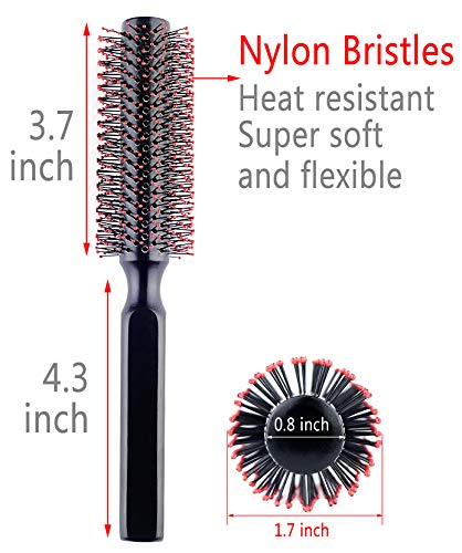 PERFEHAIR Round Hair Brush for Blow Drying, Wooden Blowout Brush With Soft Nylon Bristles, for Medium Or Short Hair
