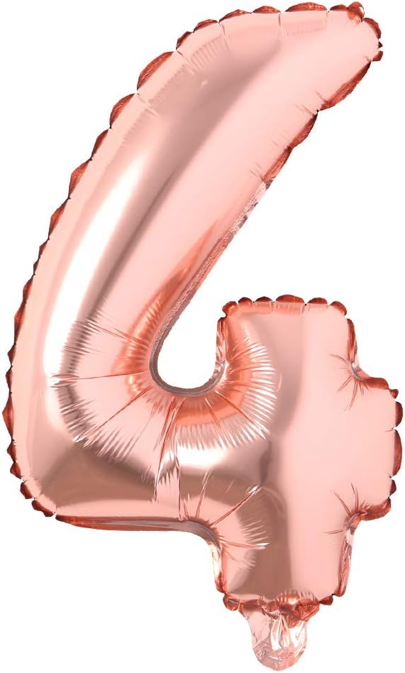 16" inch Single Rose Gold Alphabet Letter number Balloons Aluminum Hanging Foil by REIANS