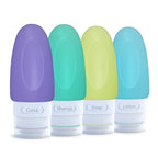 Dot&Dot Leak Proof Toiletry Bottles - 4 Pack Silicone Travel Bottles - Shampoo & Conditioner Bottles with TSA Quart Bag - 1 oz Travel Size