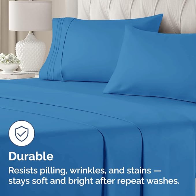 King Pillow Cases Set of 2 - Ultra Soft Hotel Quality Pillowcase Covers - Comfy, Cozy & Wrinkle Free - Shrinkage, Stain & Fade Resistant - Machine Washable Pillow Protectors - 2 Piece Set - Royal Blue