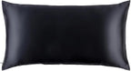 slip King Pure Silk Pillow Case - 100% Pure 22 Momme Mulberry Silk - King Size Standard Pillow Case -Anti-BedHead, Anti-Sleep Crease, Black (20" x 36")