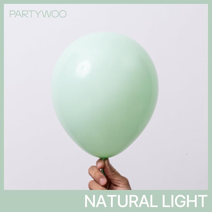 PartyWoo Light Green Balloons 50pcs Mint Pastel Peppermin Green Color | 12 Inch - Image 2