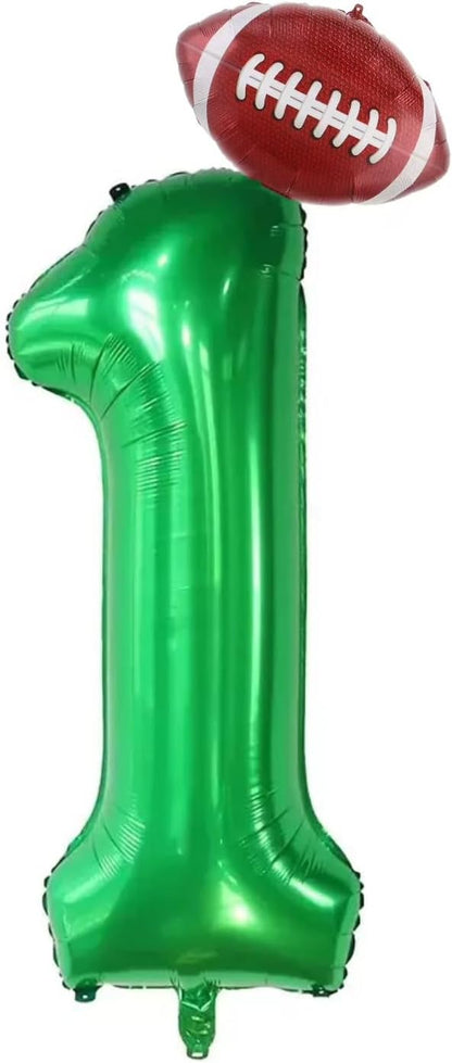 Football Balloons Birthday 1st Large Mylar Foil Football Balloons by Unknown