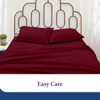 SKY BEDDINGS King Pillowcase Set of 2 - Soft Brushed Microfiber Pillow Cases with Envelope Clouser - Wrinkle-Free, Fade-Resistant Pillow Covers - 20 x 40 Inches, Burgundy