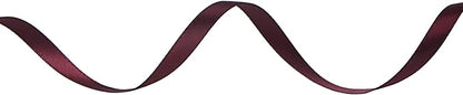 Ribbli Double Faced Burgundy Satin Ribbon, 1/4” x Continuous 25 Yards, Use - Image 2