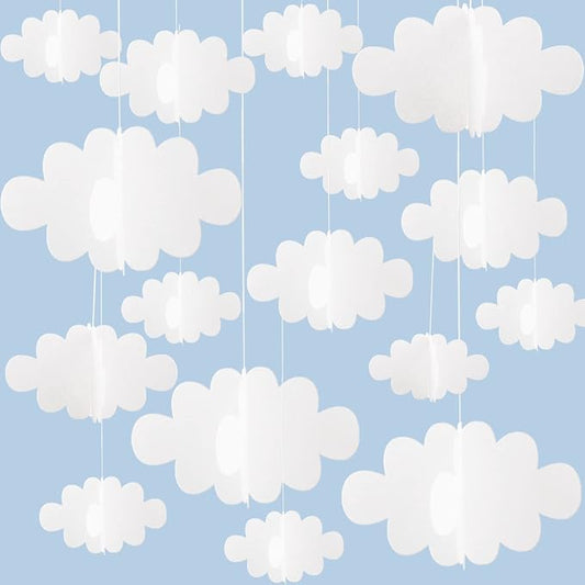 16 Pcs 3D Cloud Decorations Hanging Clouds by Unknown
