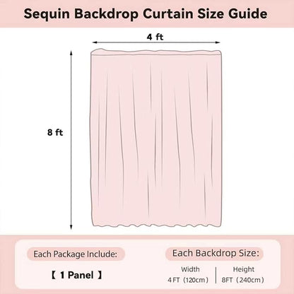 Sugargirl Navy Sequin Backdrop Curtain 4FTx8FT Glitter Navy Background Drapes - Image 6