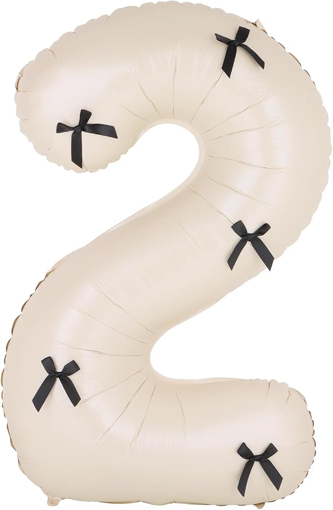 40 Inch Number Balloons with Bow Coquette Birthday Decorations Giant Number 1 by Unknown