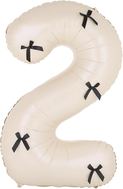 40 Inch Number Balloons with Bow Coquette Birthday Decorations Giant Number 1 by Unknown